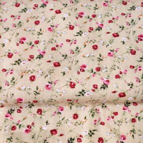 ALGODÓN BEIGE FLORES CORAL (1)