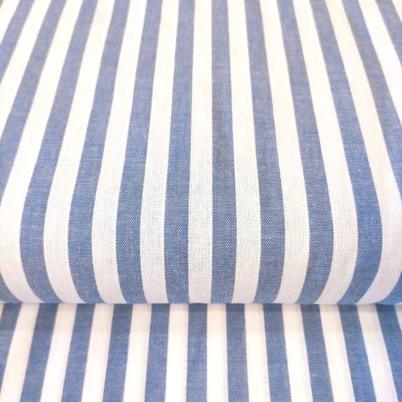 Algodón azul denim / blanco rayas - Imagen 4