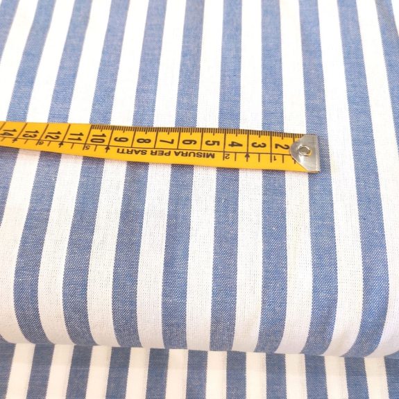 Algodón azul denim / blanco rayas - Imagen 3
