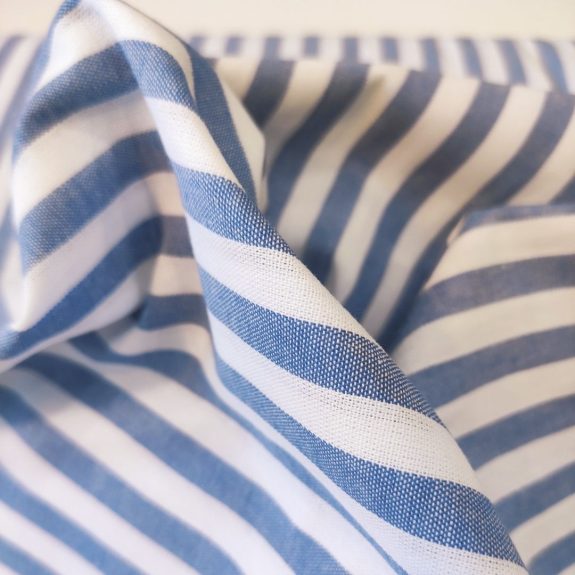 Algodón azul denim / blanco rayas - Imagen 2