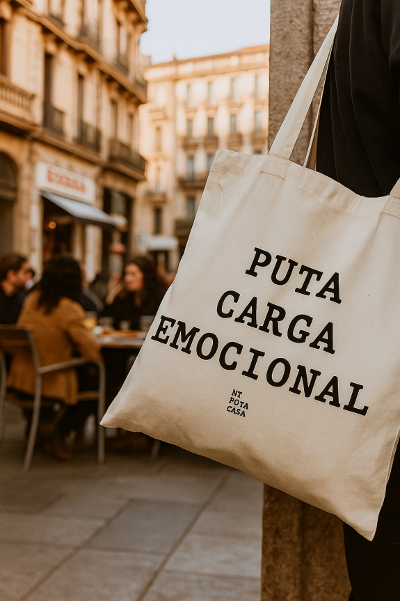 Tote "Puta carga emocional" negro - Imagen 2