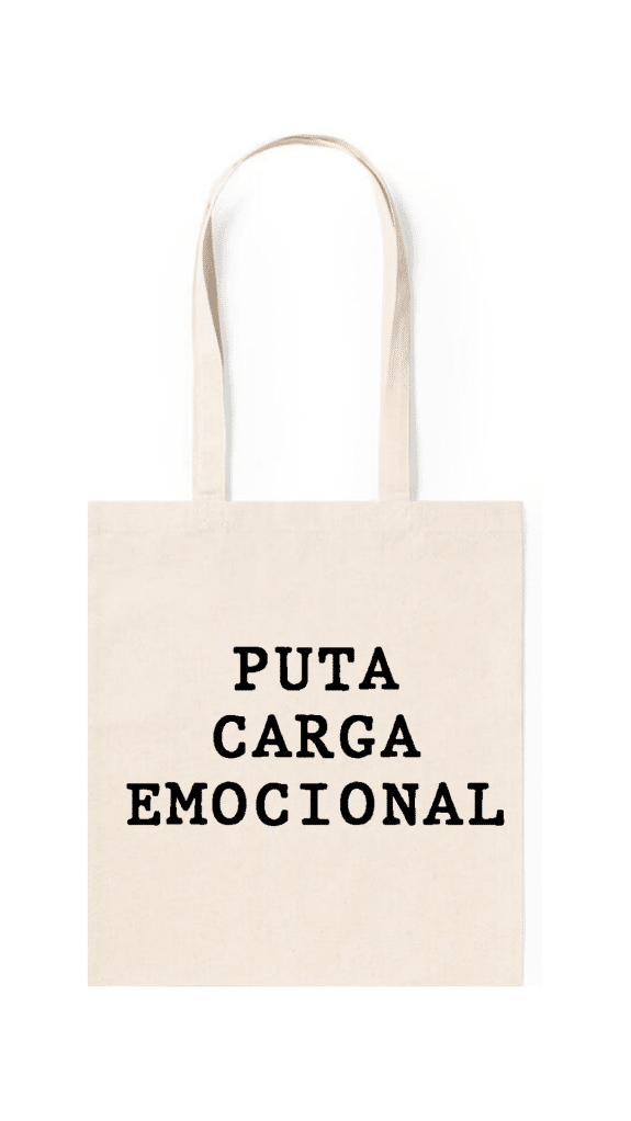 Tote "Puta carga emocional" negro
