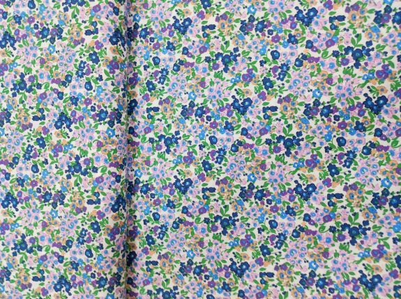 Algodón azul flores - Imagen 2